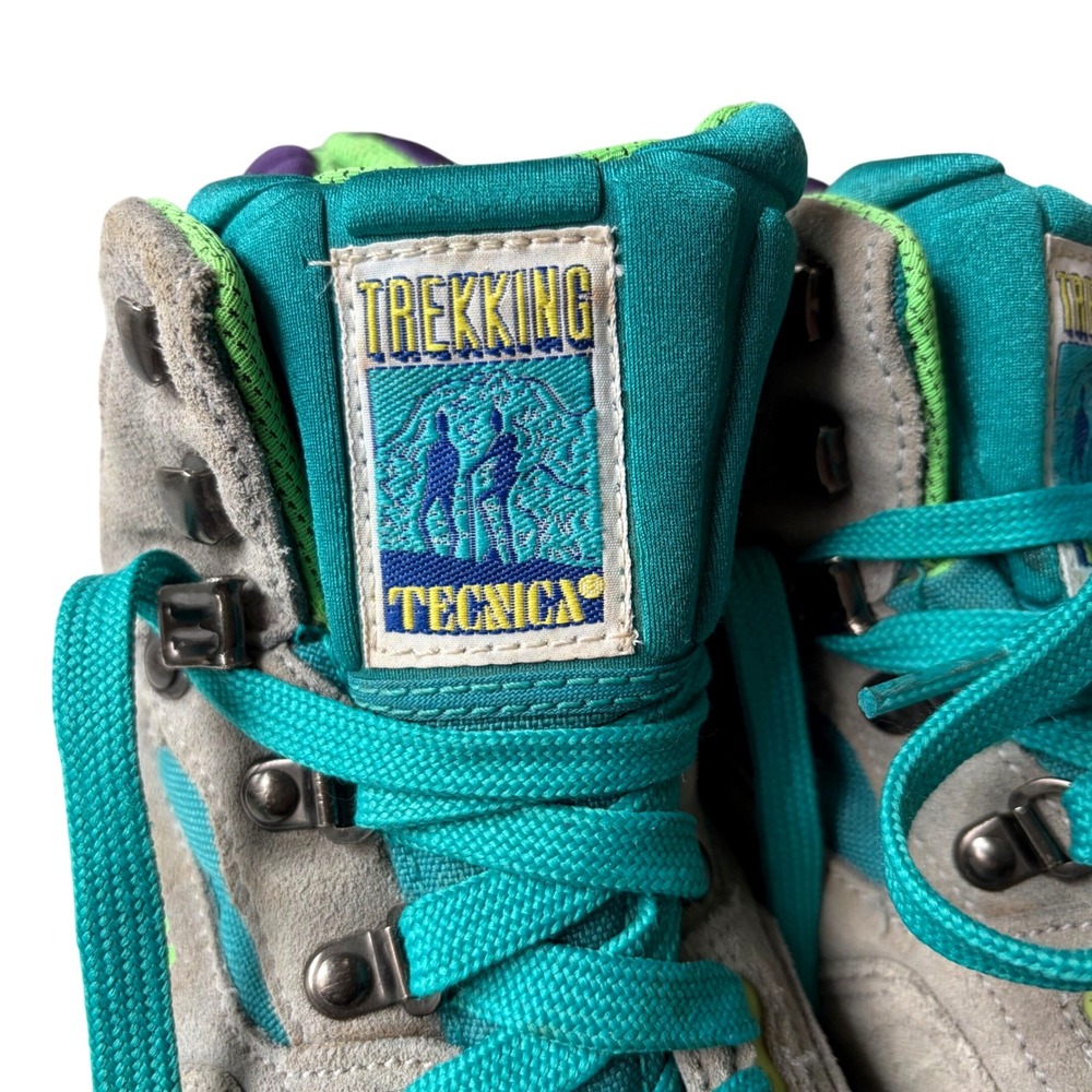 VTG TECNICA Trekking Hiking Boots Womens 7 Gray‎ Suede Retro 90s Gorpcore Trail - Picture 3 of 12